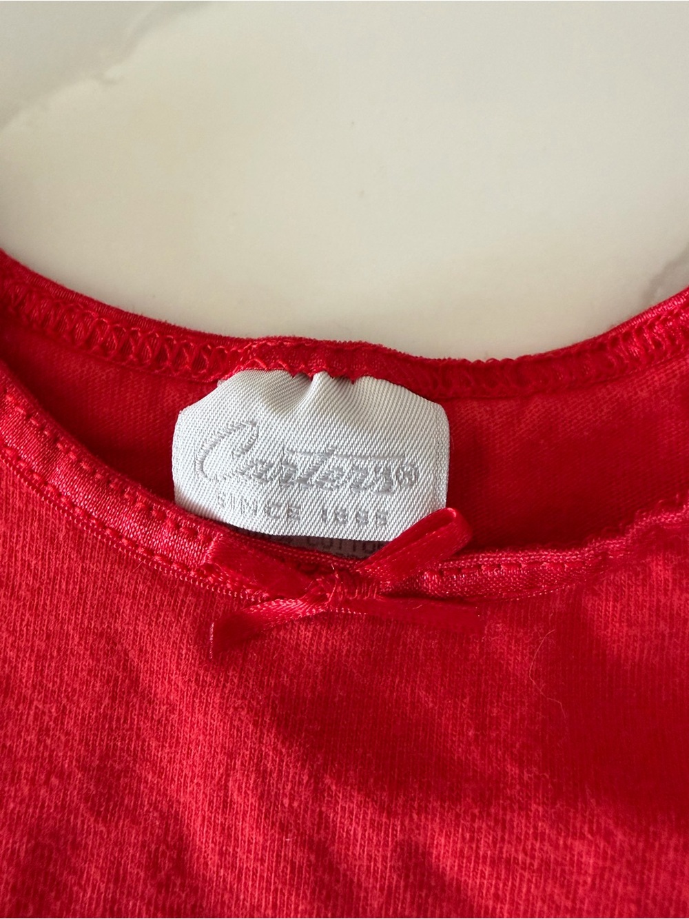 Carter's Vtg 70s 80s 100% Cotton Made in the USA Satin bow collar shirt 9-12M